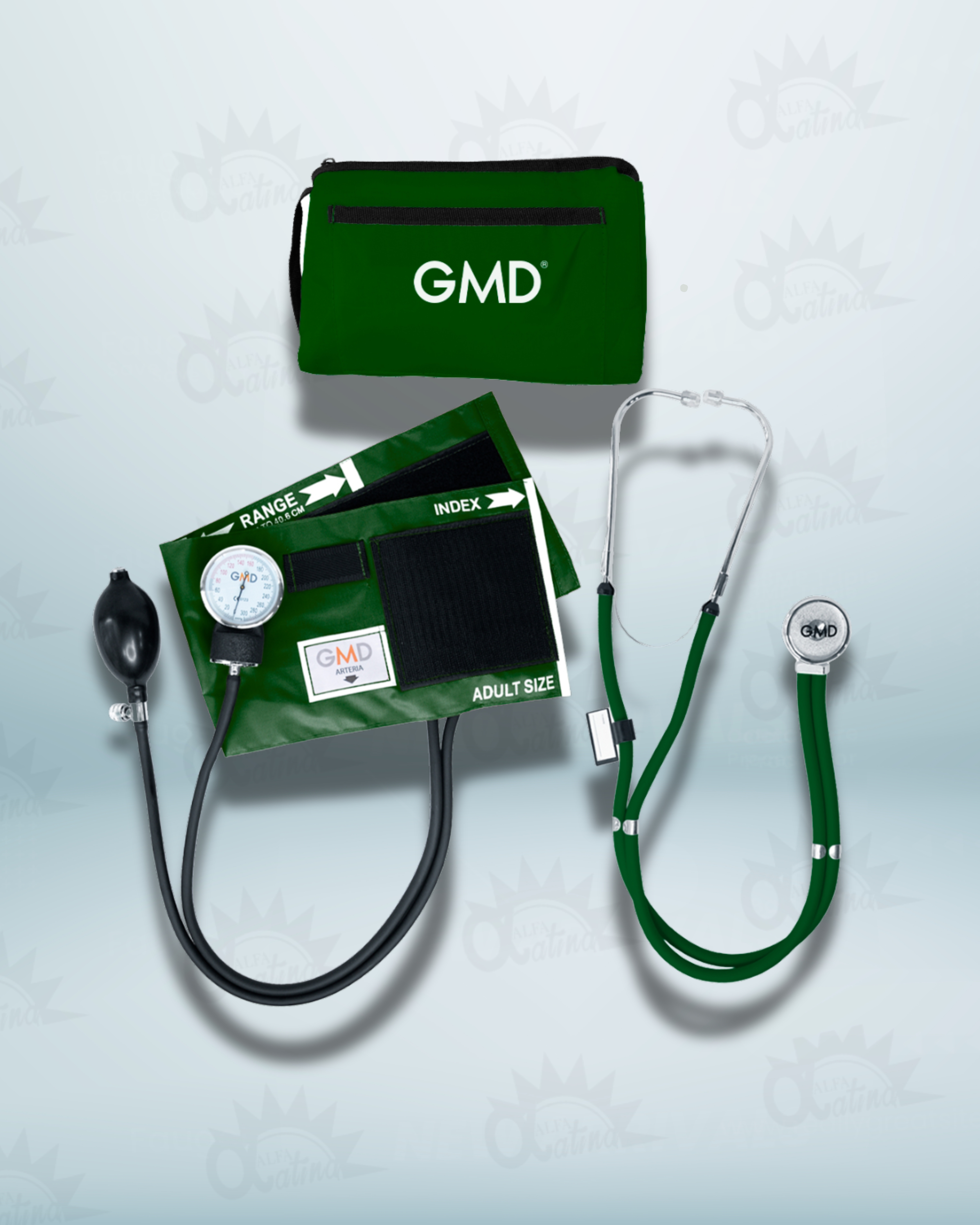 KIT DE TENSIOMETRO Y FONENDOSCOPIO VERDE OSCURO RAPPAPORT