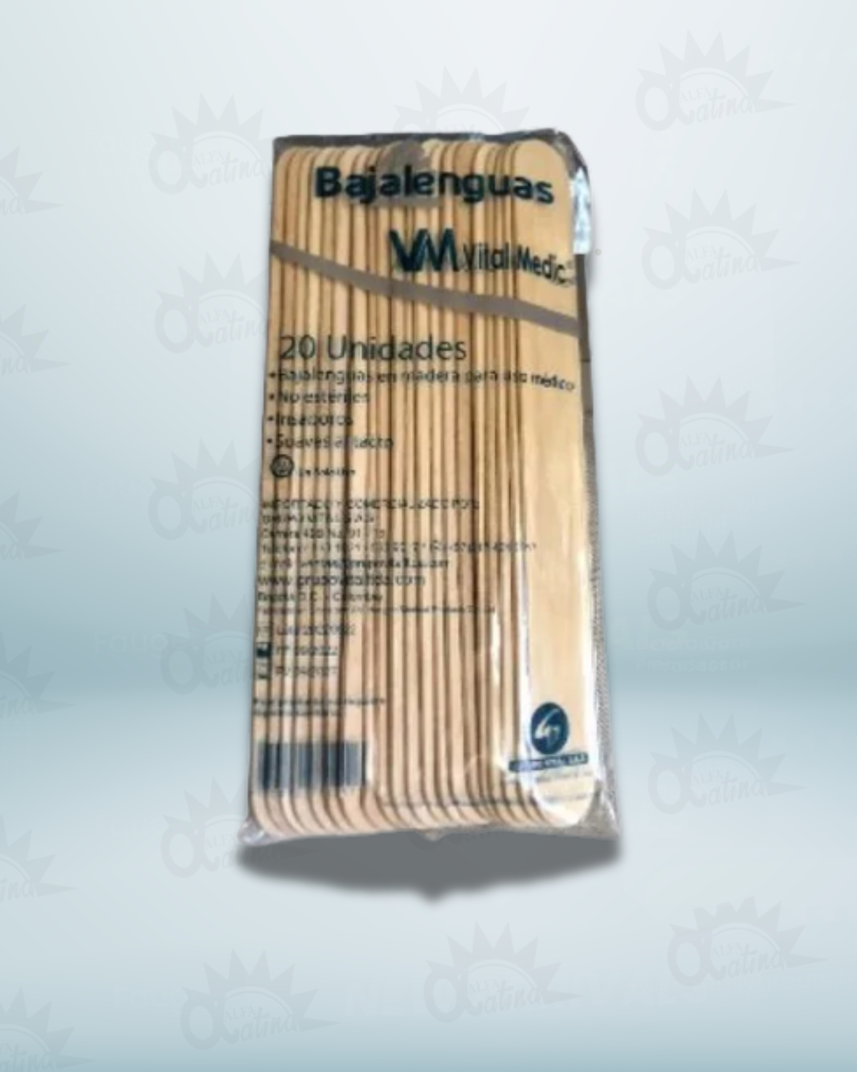 BAJALENGUA DE MADERA . PAQ X 20 UND