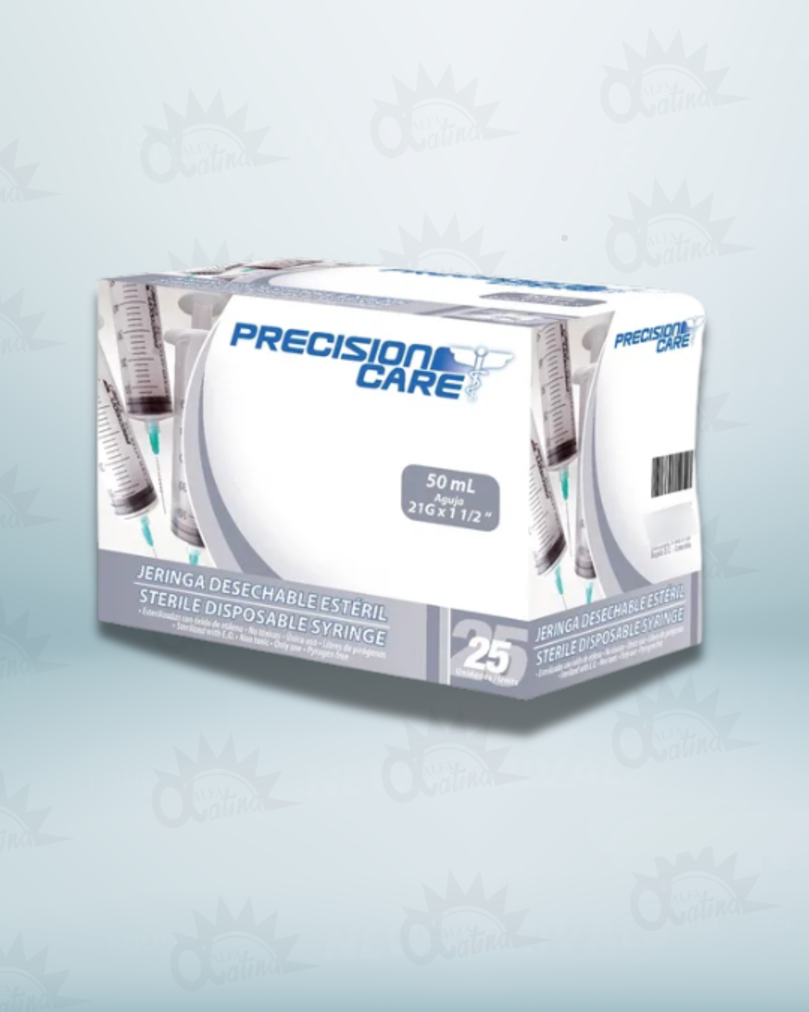 JERINGA 50ML 21G X 1 1/2. CAJA X 25 UND