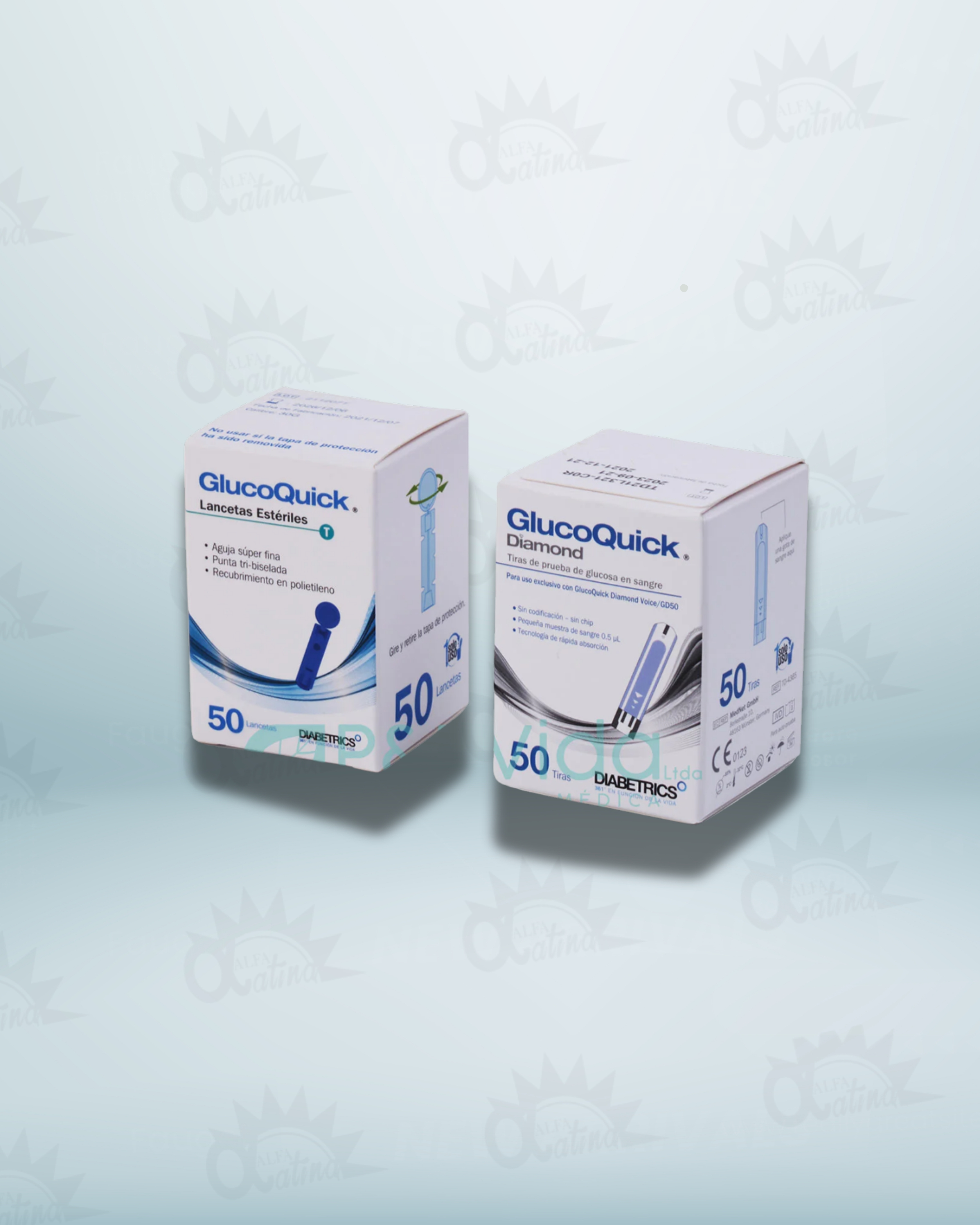 KIT DE TIRAS GLUCOQUICK G50  X 50  + LANCETA X 50