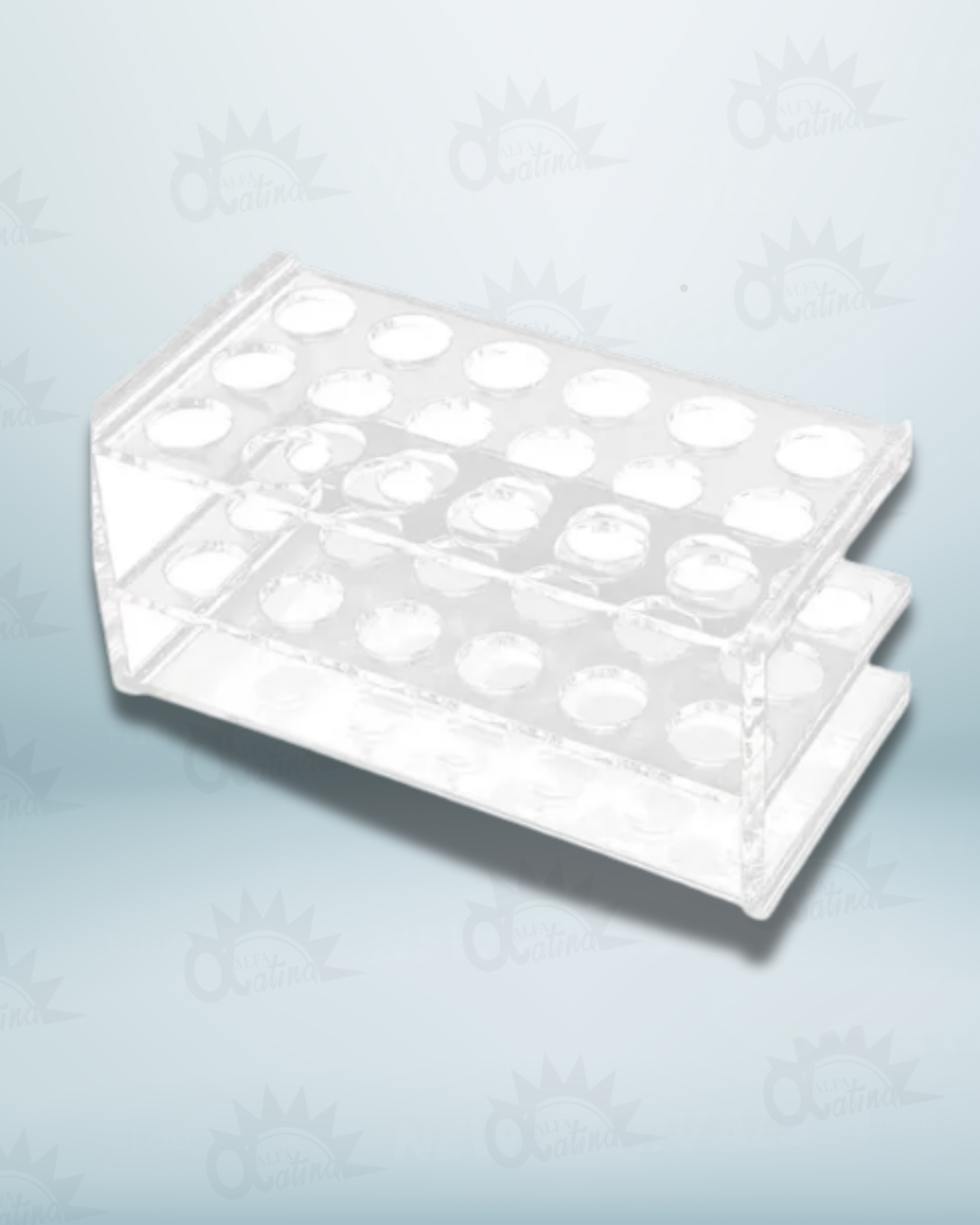 GRADILLA EN ACRILICO PARA 30 TUBOS.