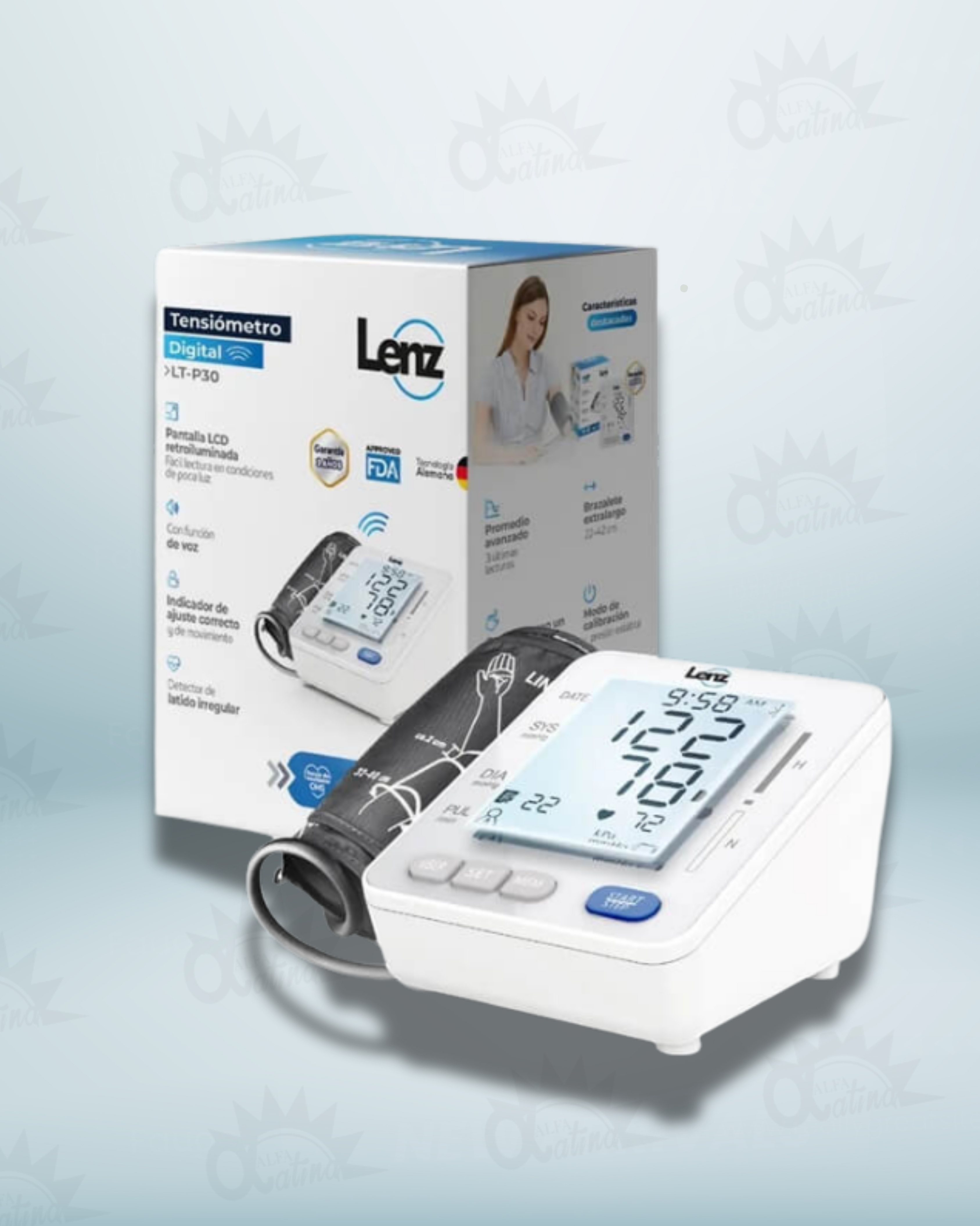 TENSIOMETRO DIGITAL PANTALLA LCD ILUMINADA