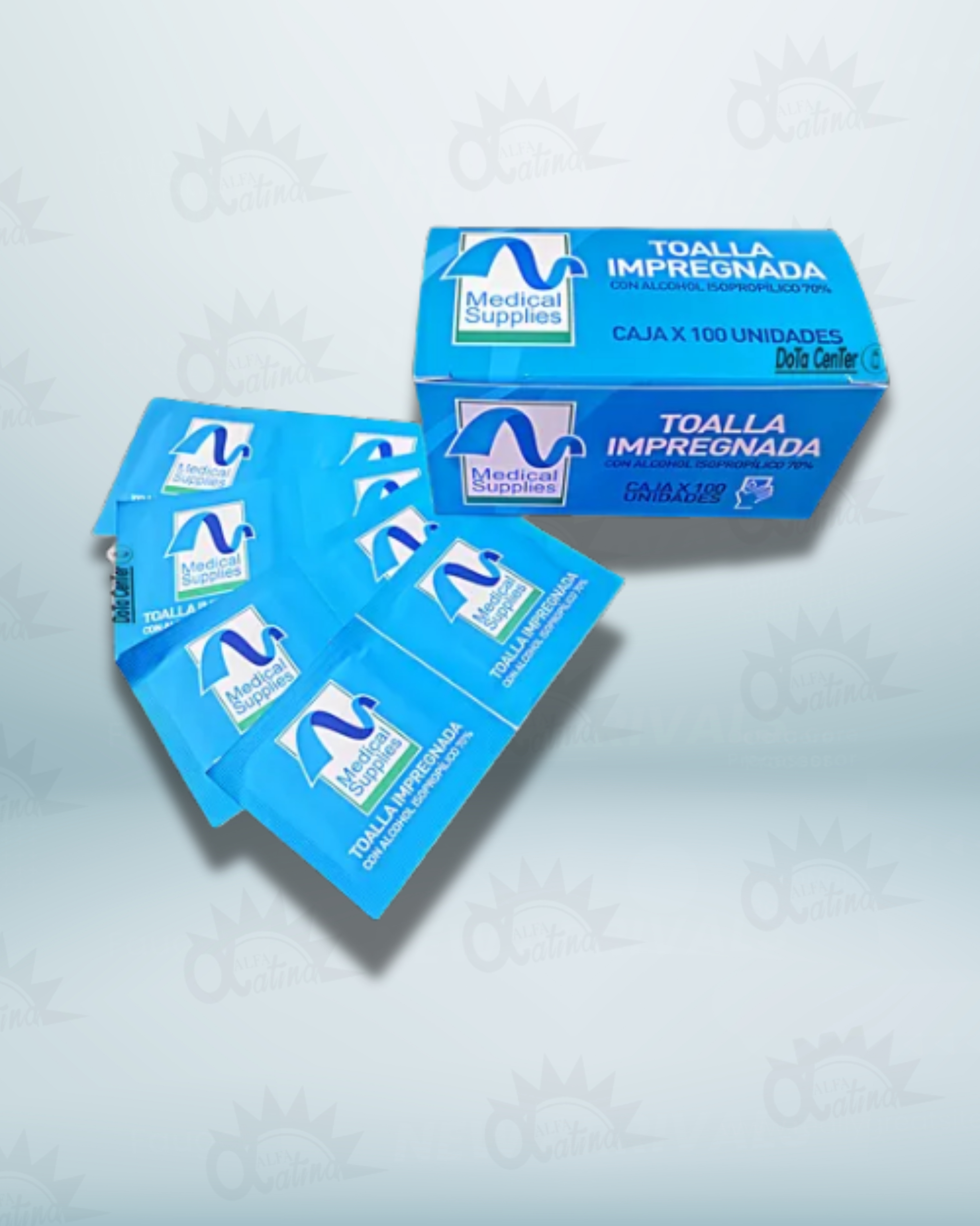 TOALLA IMPREGNADA DE ALCOHOL+ CLORHEXIDINA 6X3