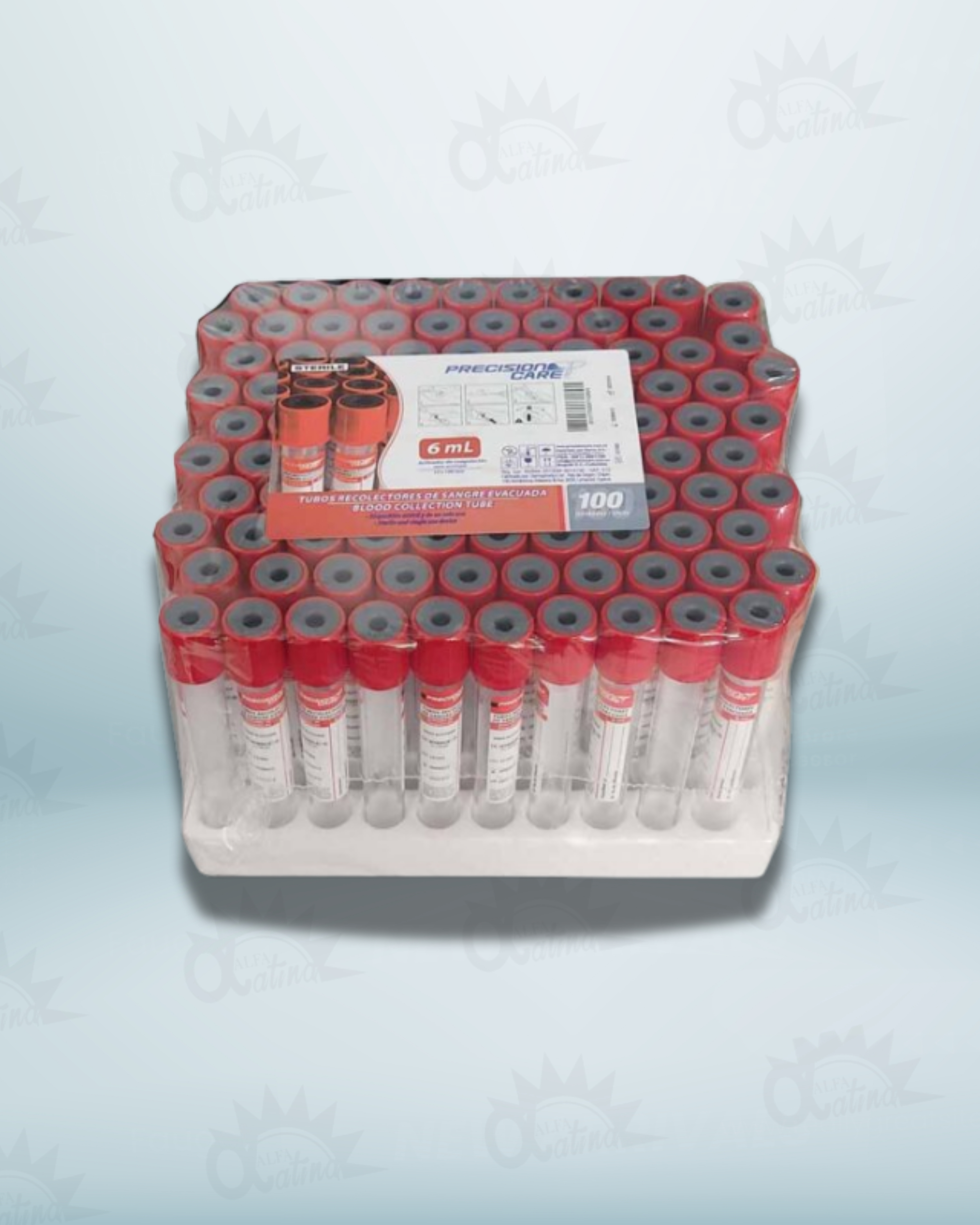 TUBO VACUTAINER ROJO 6.0 ML 13X100  GRADILLA X 100 UND