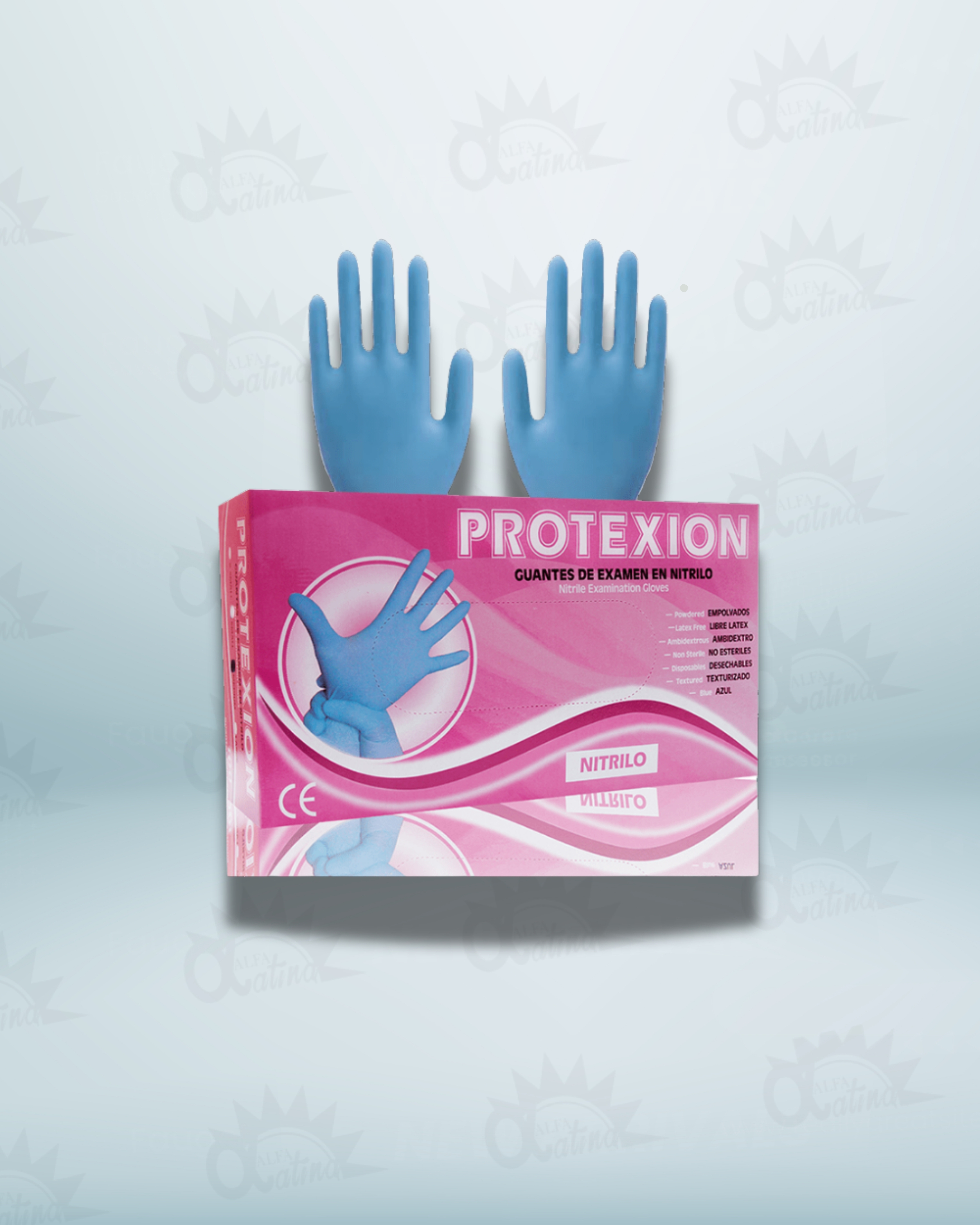 GUANTE DE NITRILO TALLA S. COLOR AZUL. CAJA X 100 UND