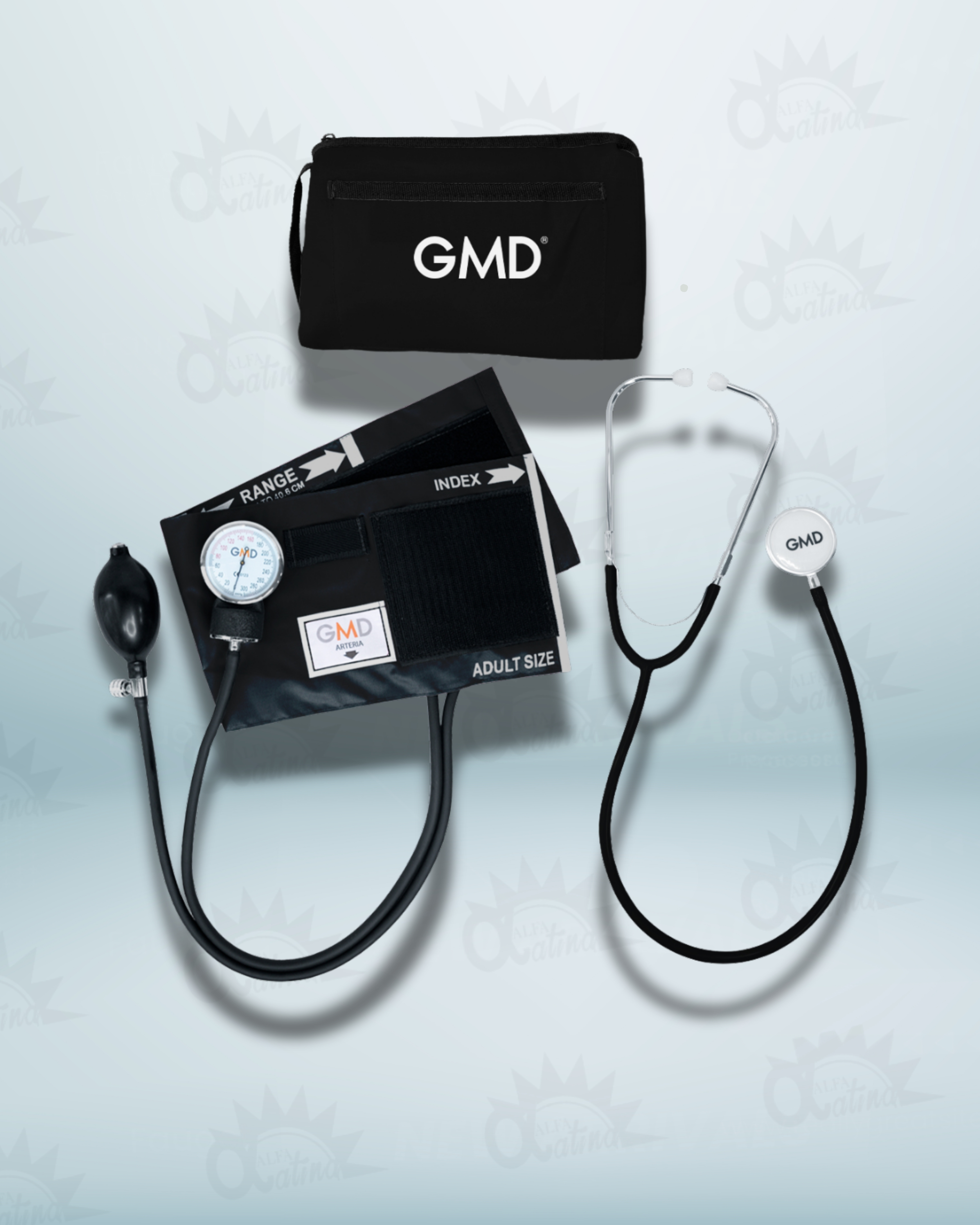 KIT DE TENSIOMETRO Y FONENDO DOBLE CAMPANA NEGRO