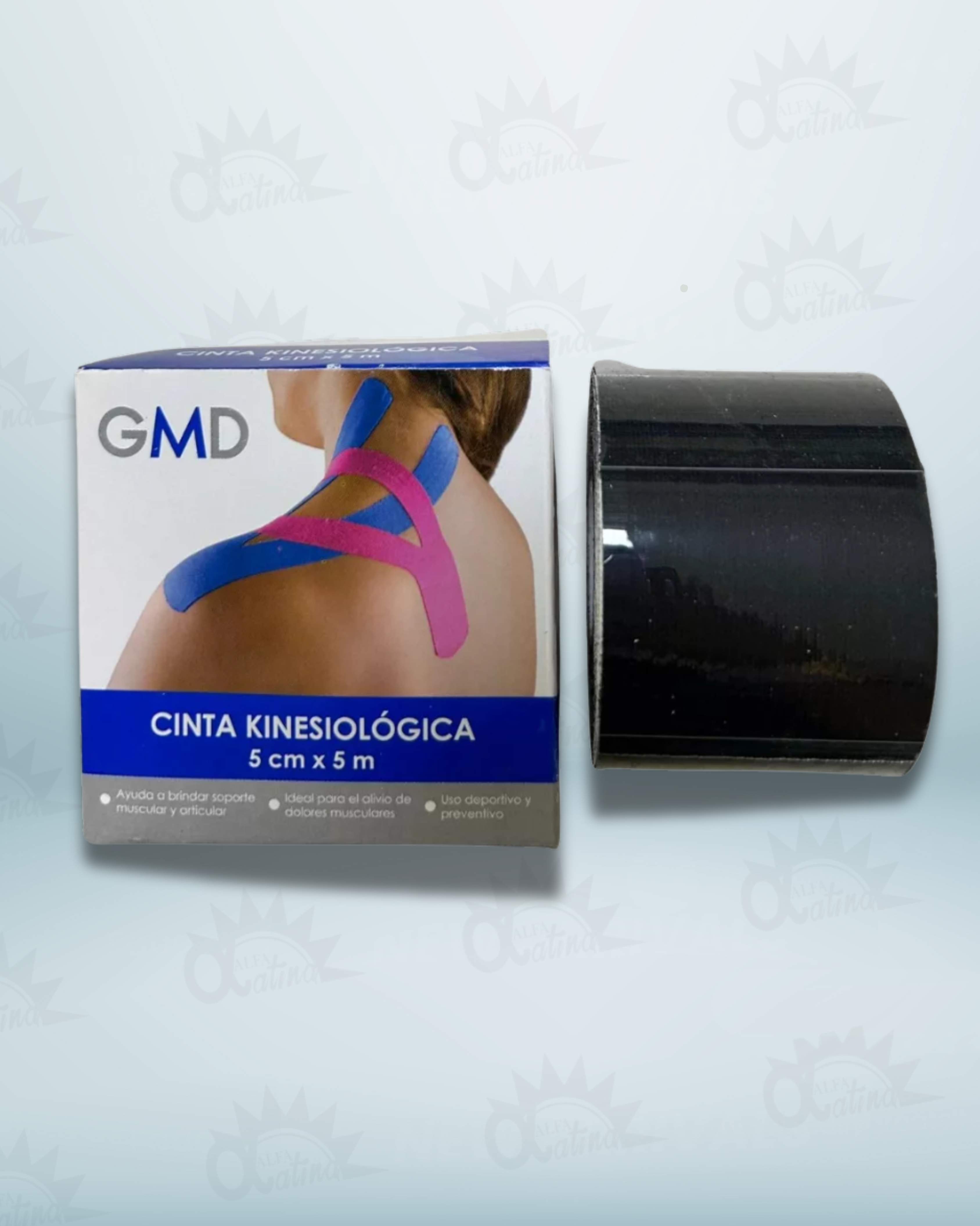 CINTA KINESIOLOGICA 5X5 NEGRO