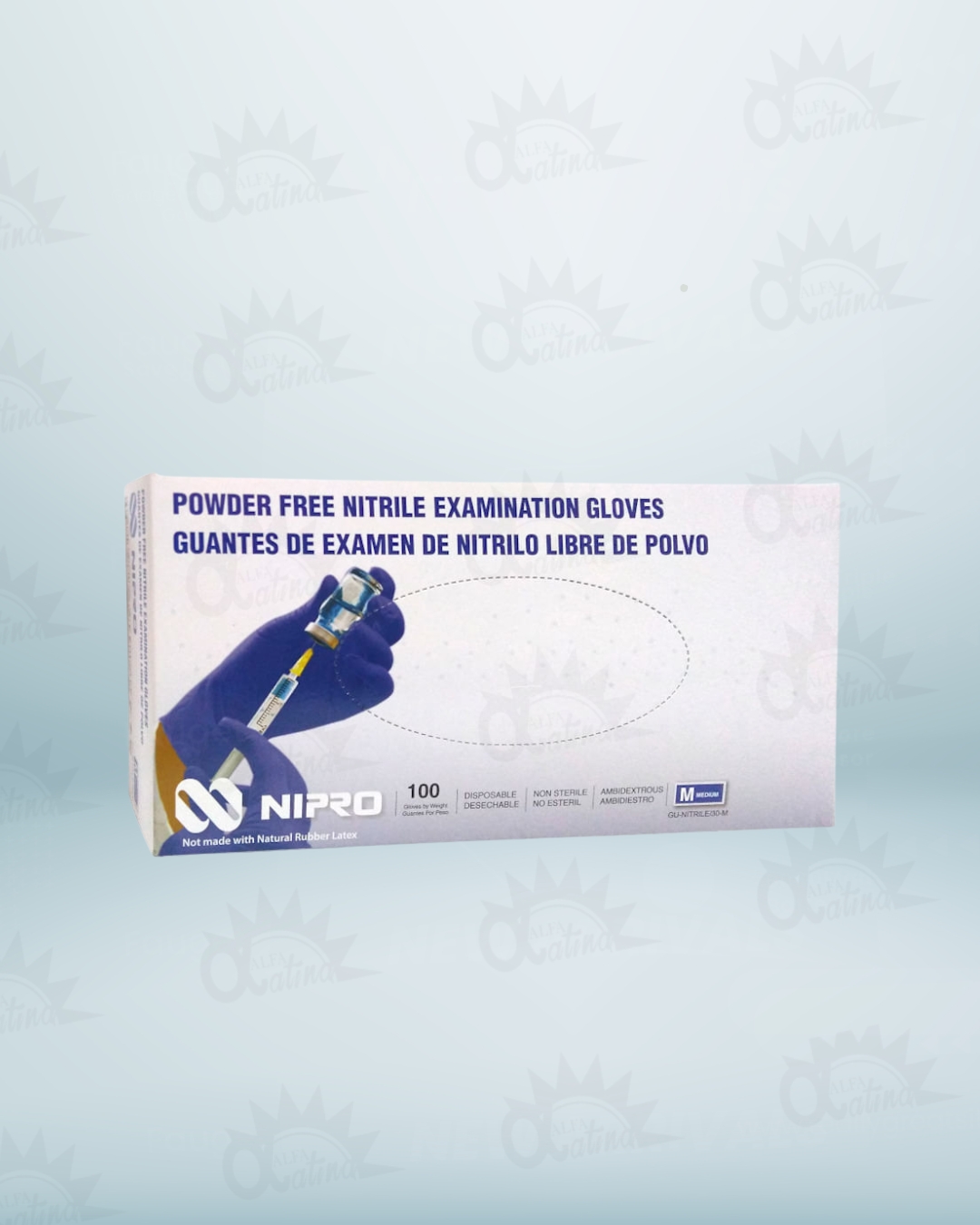 GUANTES DE NITRILO TALLA M. CAJA X 100 UND