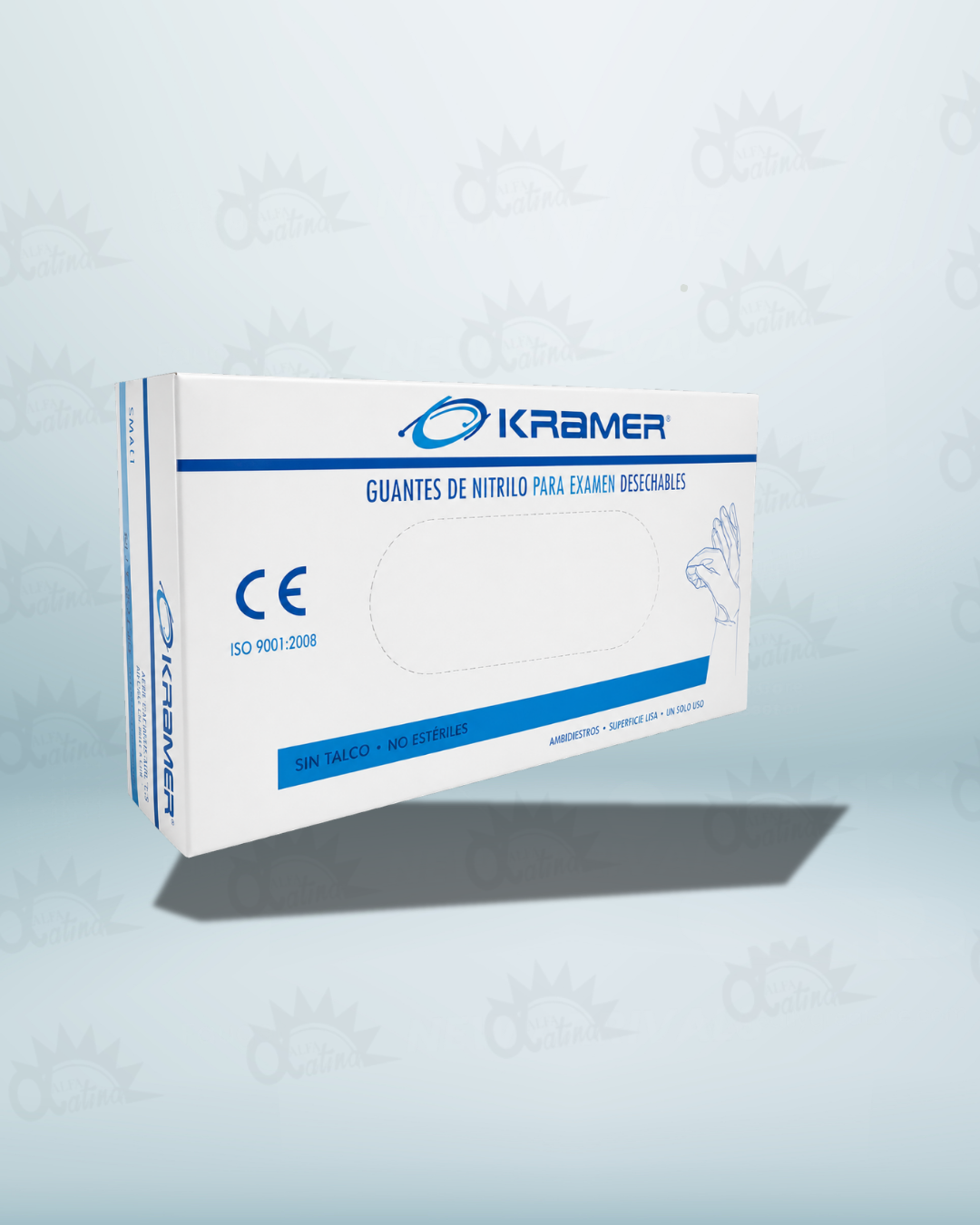 GUANTE DE NITRILO TALLA S. COLOR AZUL. CAJA X 100 UND