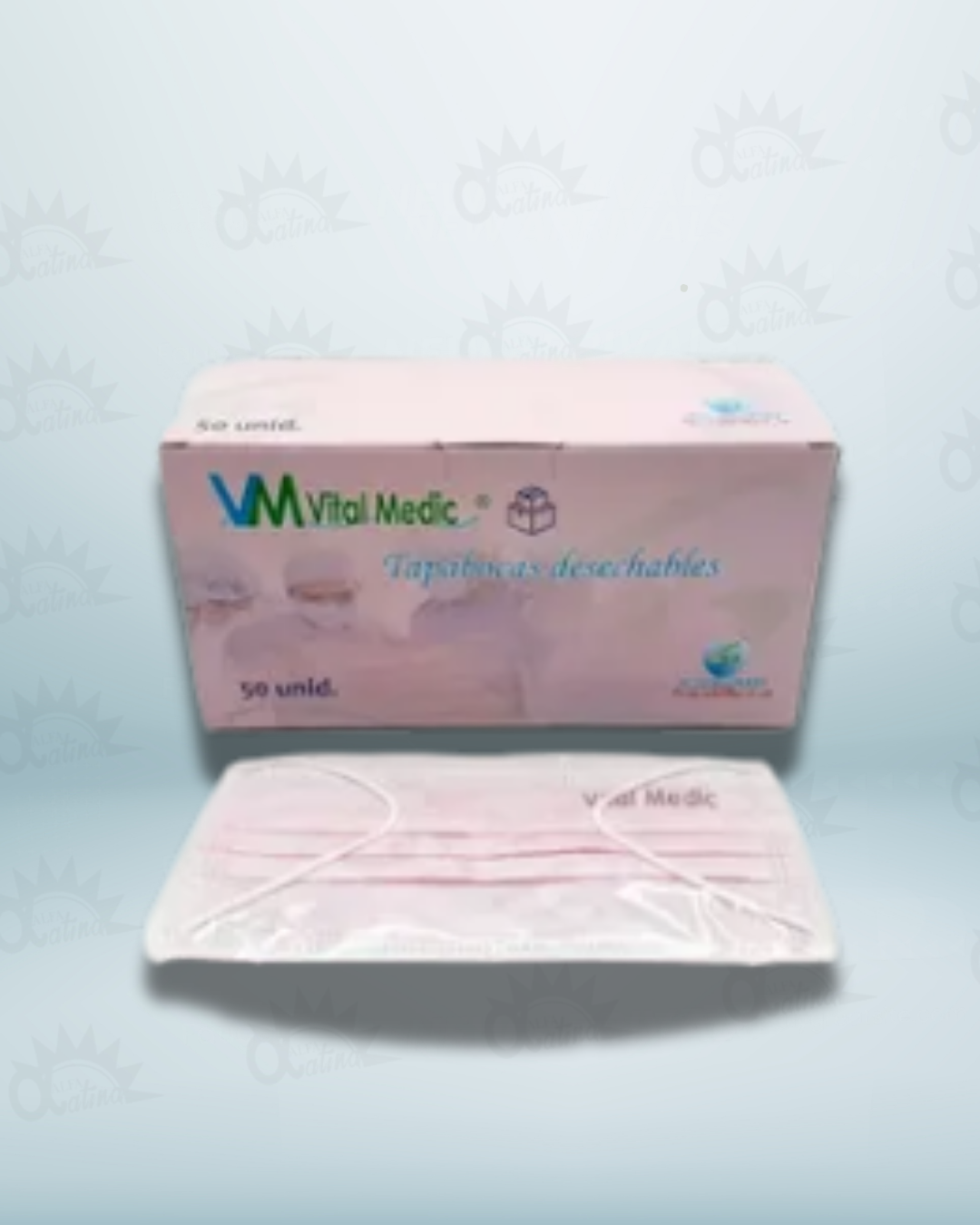 TAPABOCAS TERMOSELLADO COLOR ROSADO. EMPAQUE INDIVIDUAL. CAJA X 50 UND