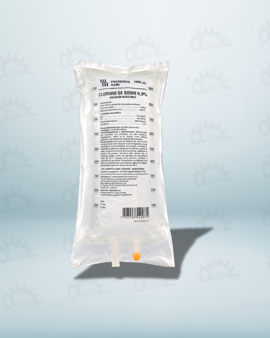 CLORURO DE SODIO 0,9 % BOLSA X 1.000 ML